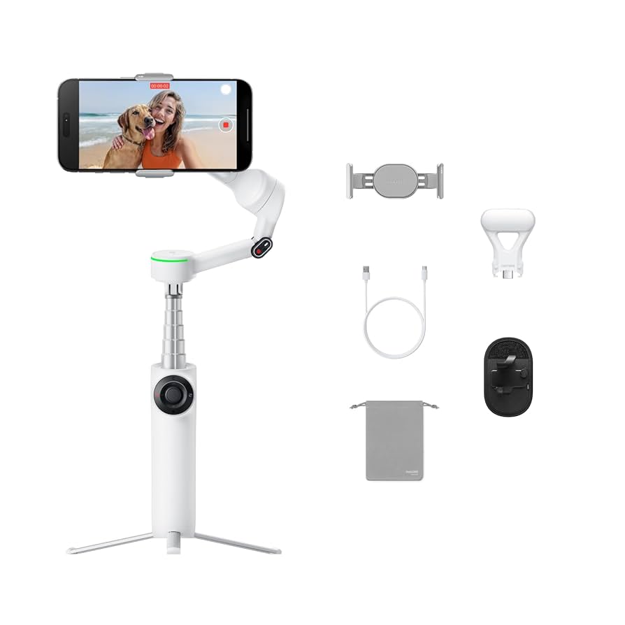 Insta360 Flow 2 Pro vlogキット Amazon.com: Insta360 Flow 2 Pro Vlog Bundle White - Foldable